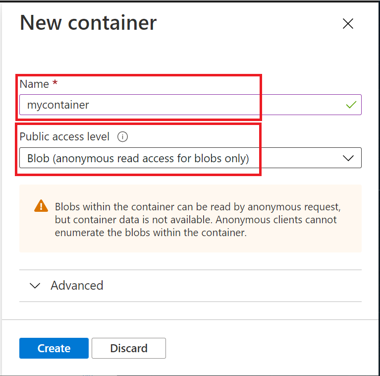 container name