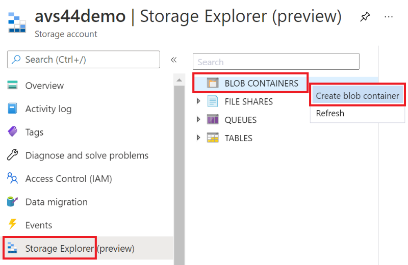 create blob container