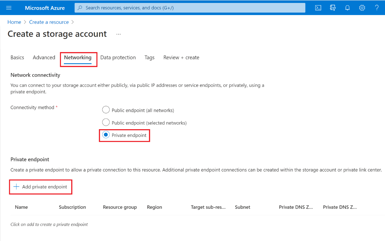 storage account networking